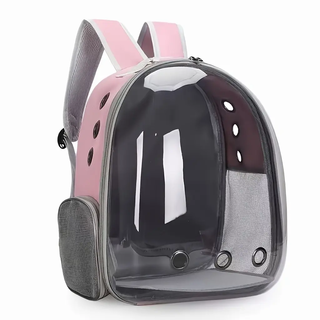 Space Capsule Pet Backpack - Breathable Transparent Travel Check Case, Suitable for Cats and Small Dogs, with Zipper, Portable, Suitable for Outdoor Adventures, Pet Check Case, Modern Pet Accessories, Secure Zipper Closure