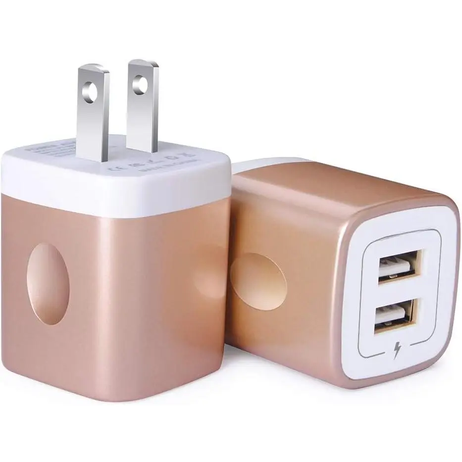 USB Wall Charger, Charger Block, 2.1A Multiport  Charge Power Brick | USB Cube Plug Box Base Adapter for , , Cell Phone  Devices