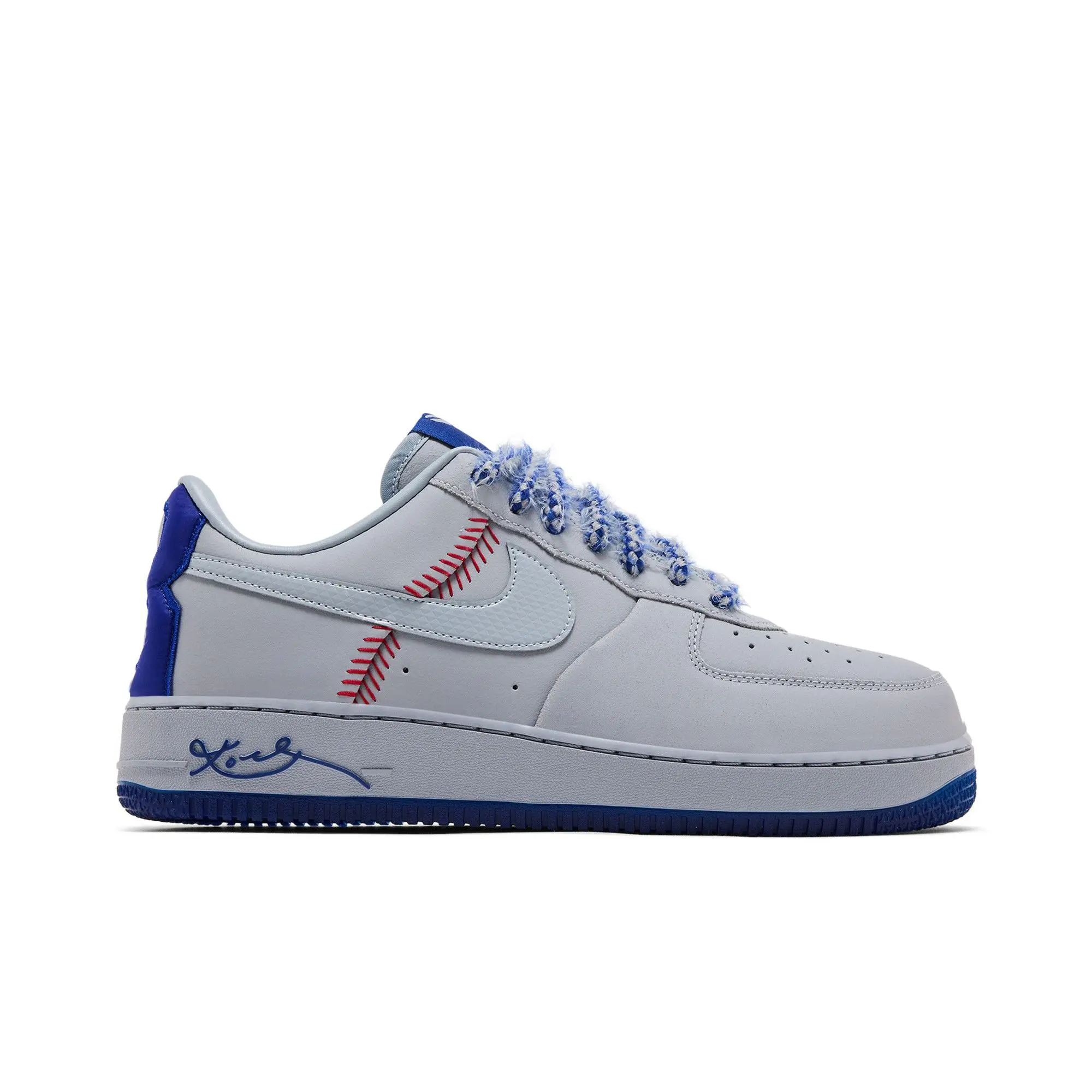 Kobe Bryant x Nike Air Force 1 Low Protro 'Dodgers' (Unisex) Wolf Grey/Wolf Grey-Rush Blue sneakers IQ3920 001