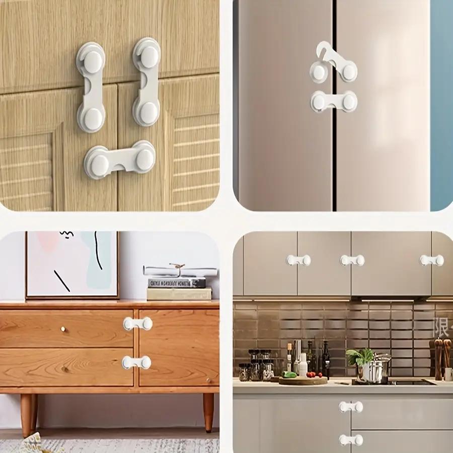 Safety Refrigerator Cabinet Lock, Window Closet Wardrobe Safety Lock,Cabinet Door Locks with Adhesive for Drawer Cupboards Fridge Closet and Pantry