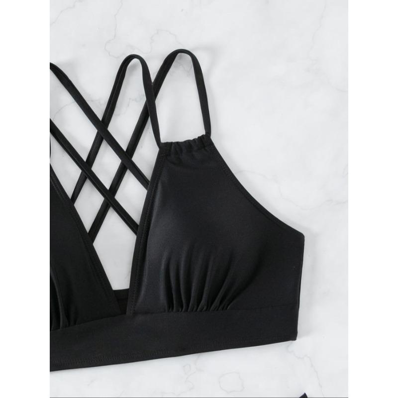 BIGWIG Women's Bikini Set: High-Waisted, V-Neck Top + Cutout Thong Bottoms — 2-Piece Swimsuit. Sexy & Playful Women's Swimwear featuring a Backless Design and Adjustable Straps