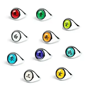 Anime Cosplay Toy Ring Set Akatsuki Itachi Ring For Women Men Metal Finger Jewelry Accessories Cool Gift For Kids Friends