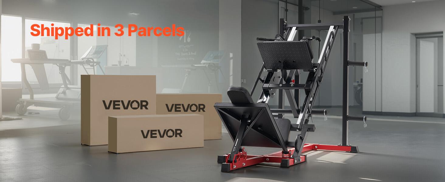 VEVOR Leg Press Hack Squat Machine, Adjustable Leg Press Combo with Linear Bearing and Weight Storage, Lower Body Special for Home Gym, Leg Exercise Equipment for Quads, Hamstring, Glutes, Calve