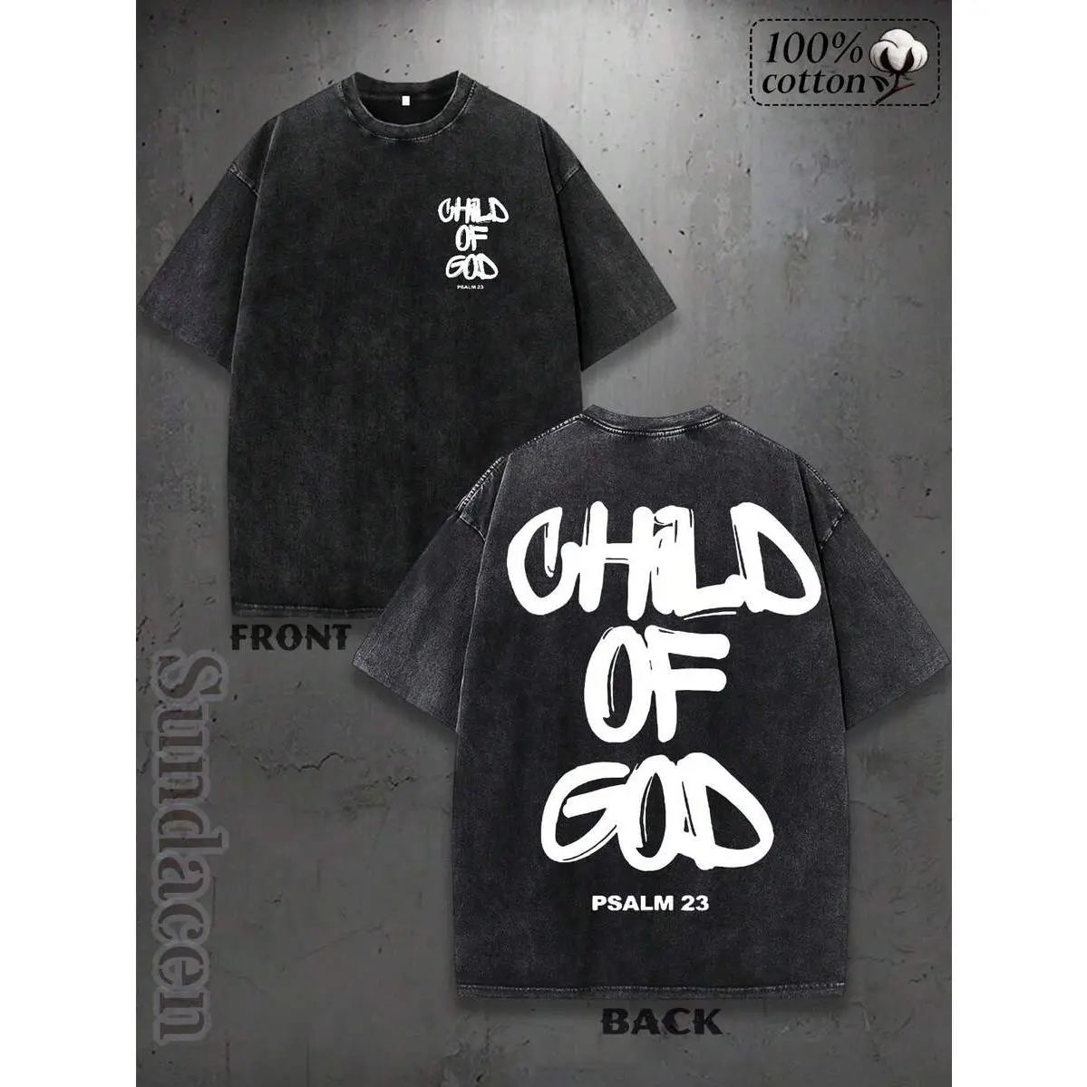 Child Of God Graphic T-Shirts For Men Women 100% Cotton Washed Cotton Tee Shirt Graphihc Tee For Unisex Streetwear  T-Shirt Best Gift For Christian