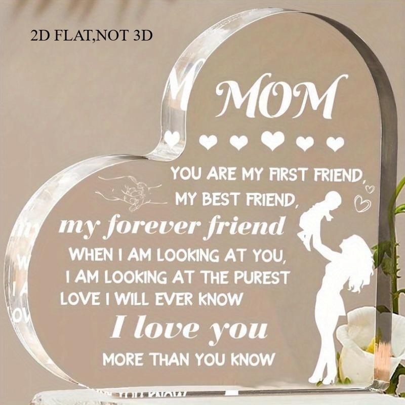 2D Mom You Are My First Friend Best Friend Forever Friend Heart Acrylic Plaque | Perfect for Mother'S Day, Birthday Contemporary Style, Bedroom Use, Tabletop Mounting