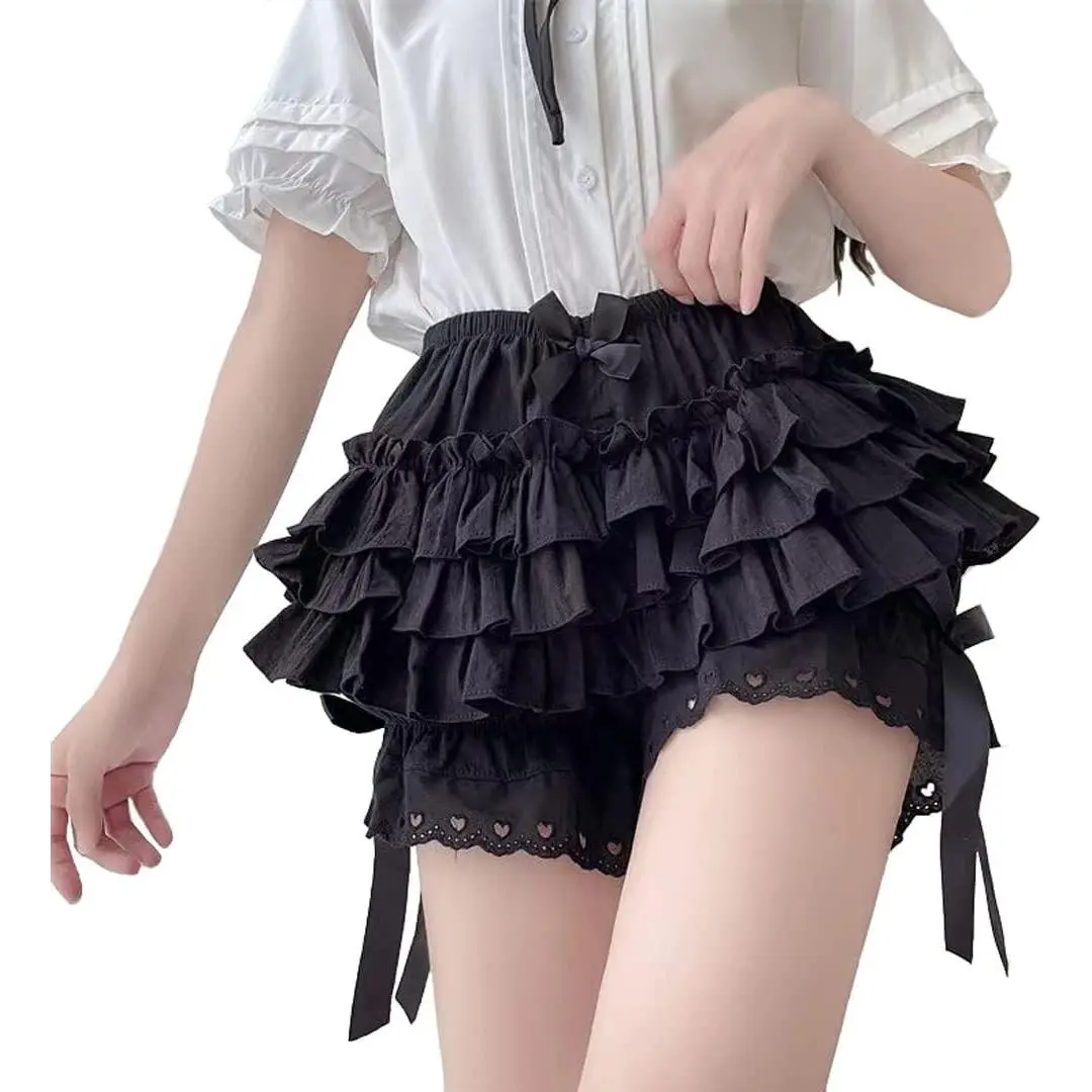 Women's Lolita Bloomers Plush Ruffled Pumpkin Pants Shorts(Gift)