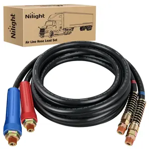 Nilight 15FT Air Line Hose Assembly Rubber Air Hose 1/2in NPT Swivel