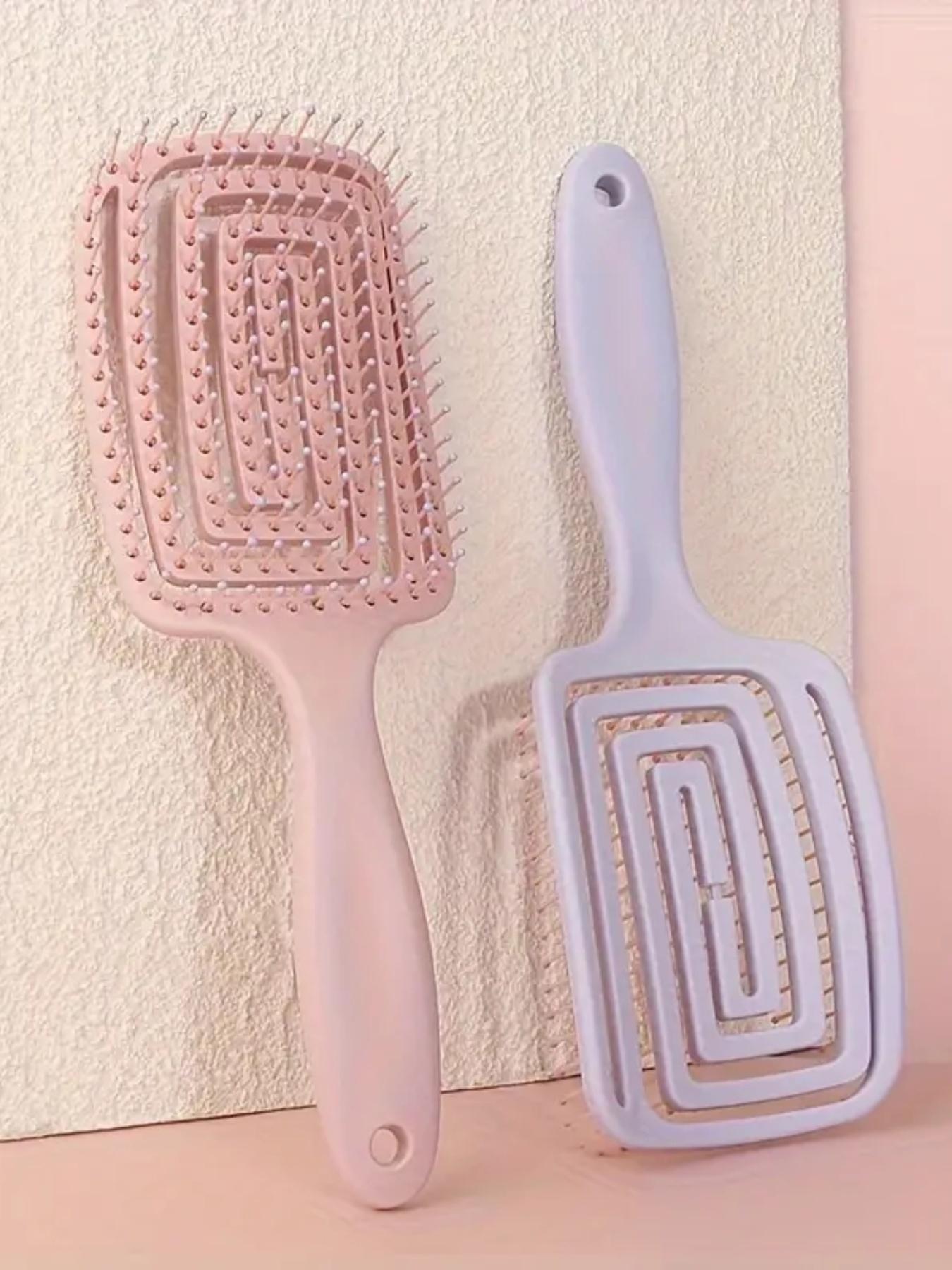 Hollow Out Detangling Hair Brush , high skull top curved comb, airbag comb, massage curly hair styling home comb，Vented Detangling Brush For Long, Thick, Curly, Tangled, Wet, And Dry Hair， For All Hair Types, Detangling Hairbrush