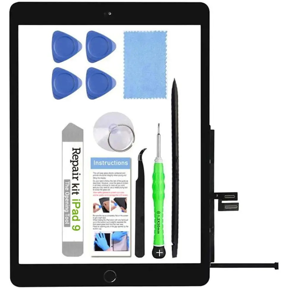 for iPad 9 (9th Gen 2021) A2602 A2603 A2604 A2605 Screen  Glass  Digitizer Repair Kit with  Button & Tools - Only for iPad 9 9th Generation
