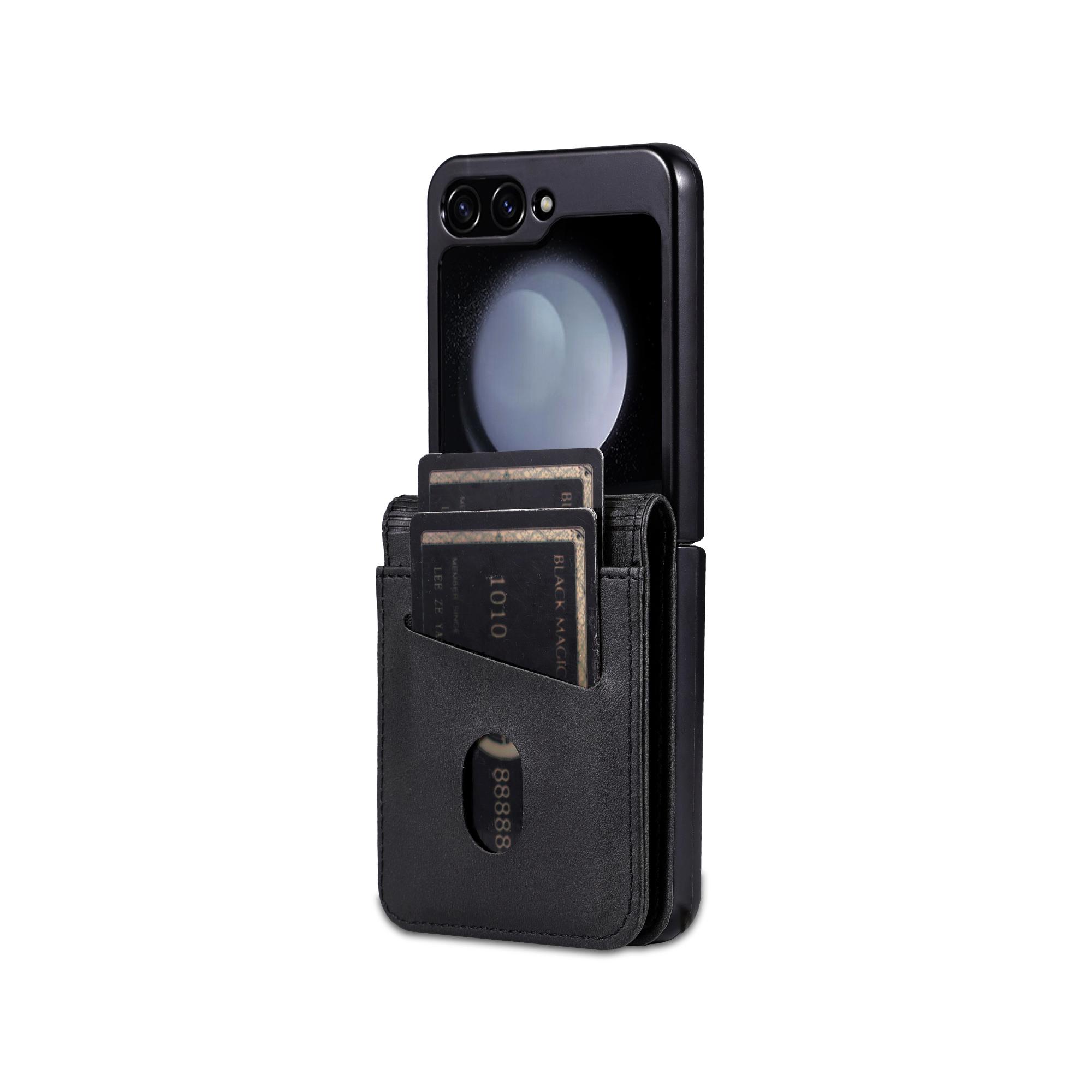 New PU Leather Wallet Case for Samsung Galaxy Z Flip7/flip6/flip5, Shockproof Cover with Card Holder Design, Stylish Phone Accessory