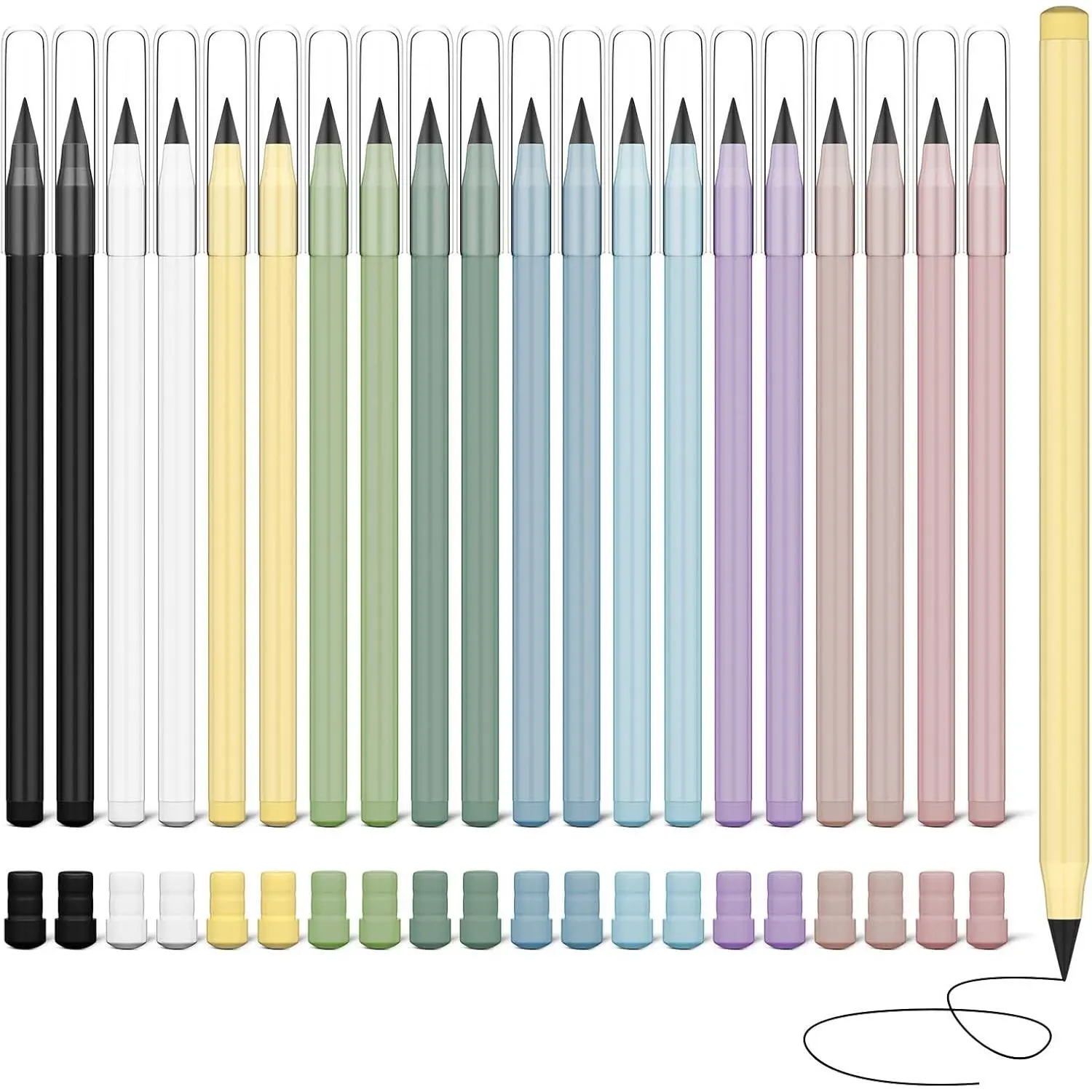 Everlasting Pencil - 20 Pack Infinity Pencils with 20 Extra Erasers, Ideal for , Office, School Writing & Drawing
