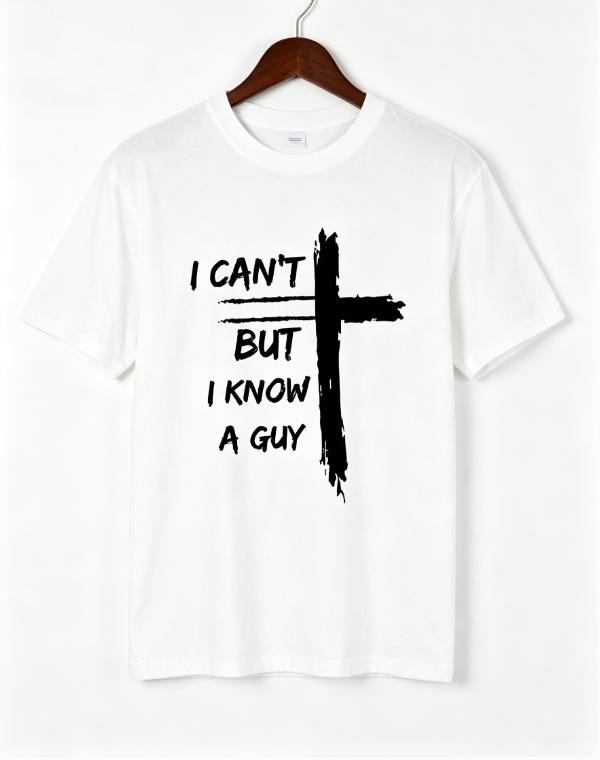 "I Can't, But I Know a Guy" Funny Humor Men's Tee, Pure Cotton Crew Neck, Casual Sporty Gift T-Shirt