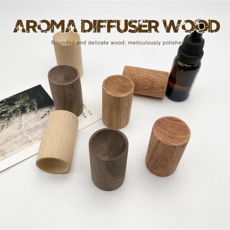 Eco-Friendly Wooden Essential Oil Diffuser 6 Counts Reusable Design for Continuous Fragrance Natural Wood Aroma Diffusers with Superior Scent Retention & Versatile Use Aromatic Woody Aromatic Amberwood