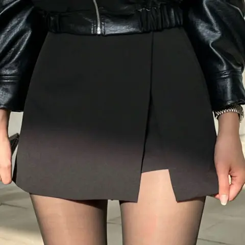 Women's Solid Pantskirt, Fashion Casual Pantskirt for Daily Outdoor Wear, Women Bottoms for Summer, Skirts With Shorts Underneath, Fashion Skorts