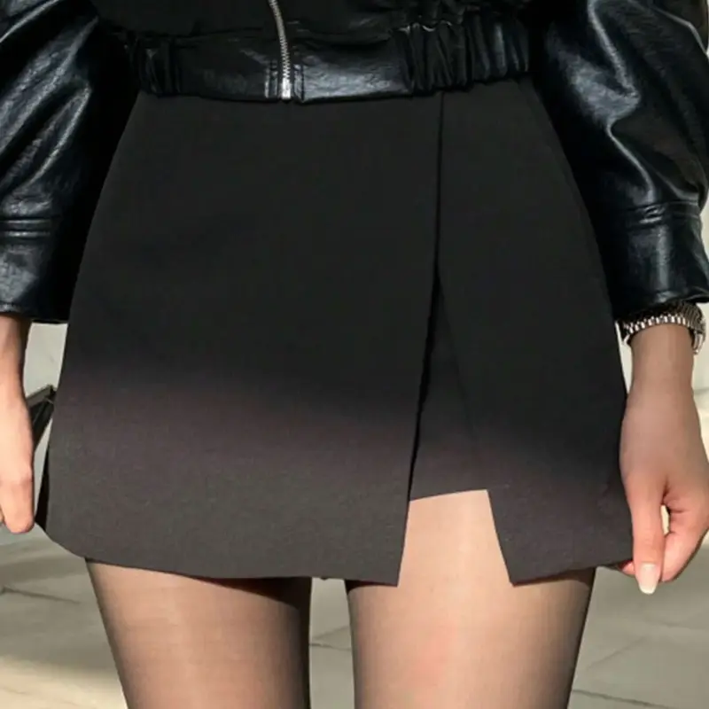 Women's Solid Pantskirt, Fashion Casual Pantskirt for Daily Outdoor Wear, Women Bottoms for Summer, Skirts With Shorts Underneath, Fashion Skorts