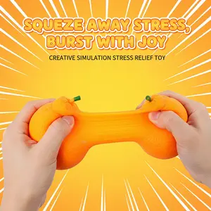 Vent ugly orange pinch music new strange funny creative tricky decompression toy vent ball simulation Baba orange fruit