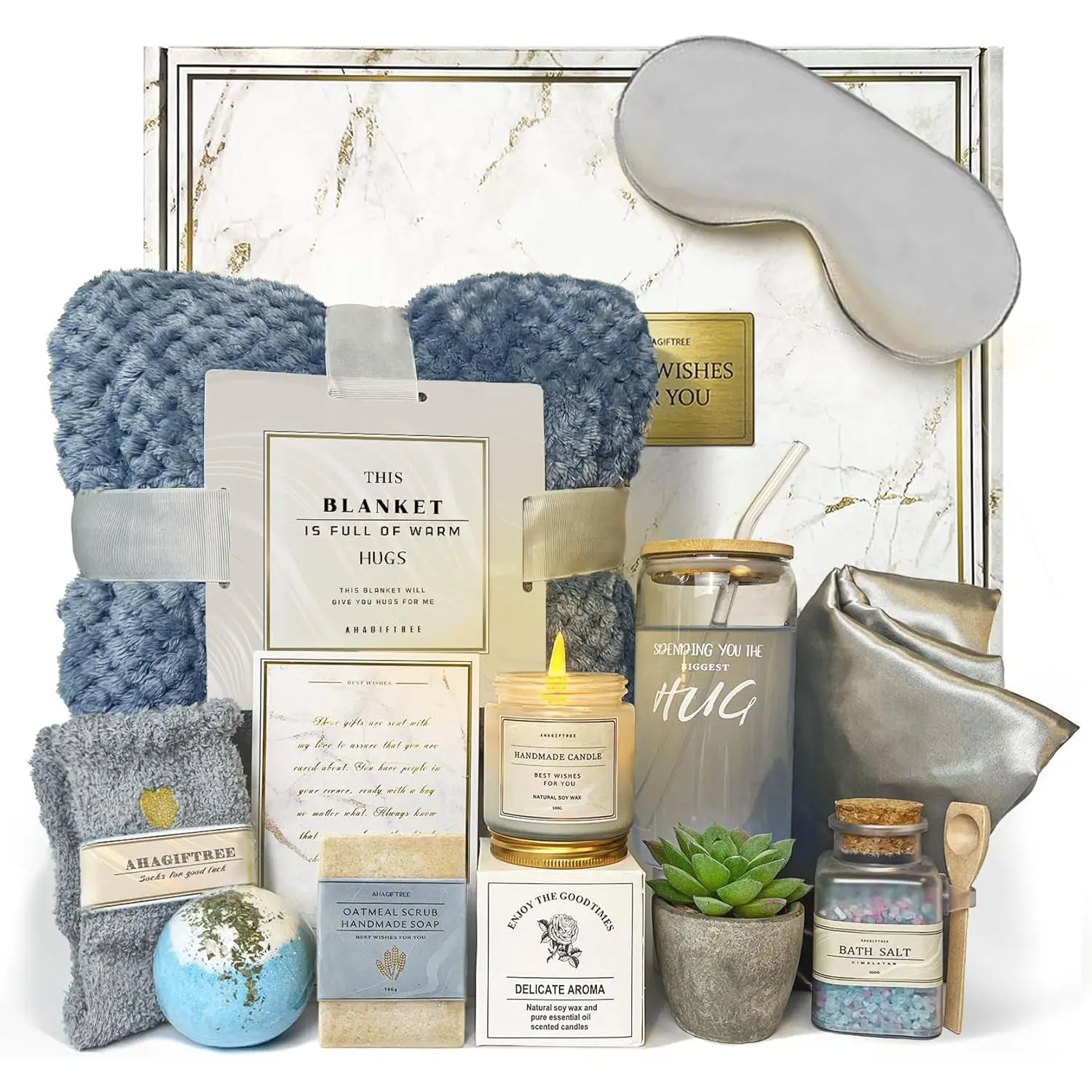 Get Well Soon Gift Baskets For Women,12PC Get Well Gifts for Women After Surgery,Birthday Gifts,Care Package,Grief,Sympathy,Condolences Gift Basket for Friend