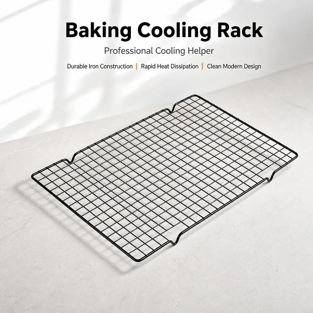 Non-Stick Baking Cooling Rack Set, Thick Iron High-Temperature Oven Safe, Foldable Cake Bread Meat Grill Oil Drainer, Kitchen Tool for Festivals