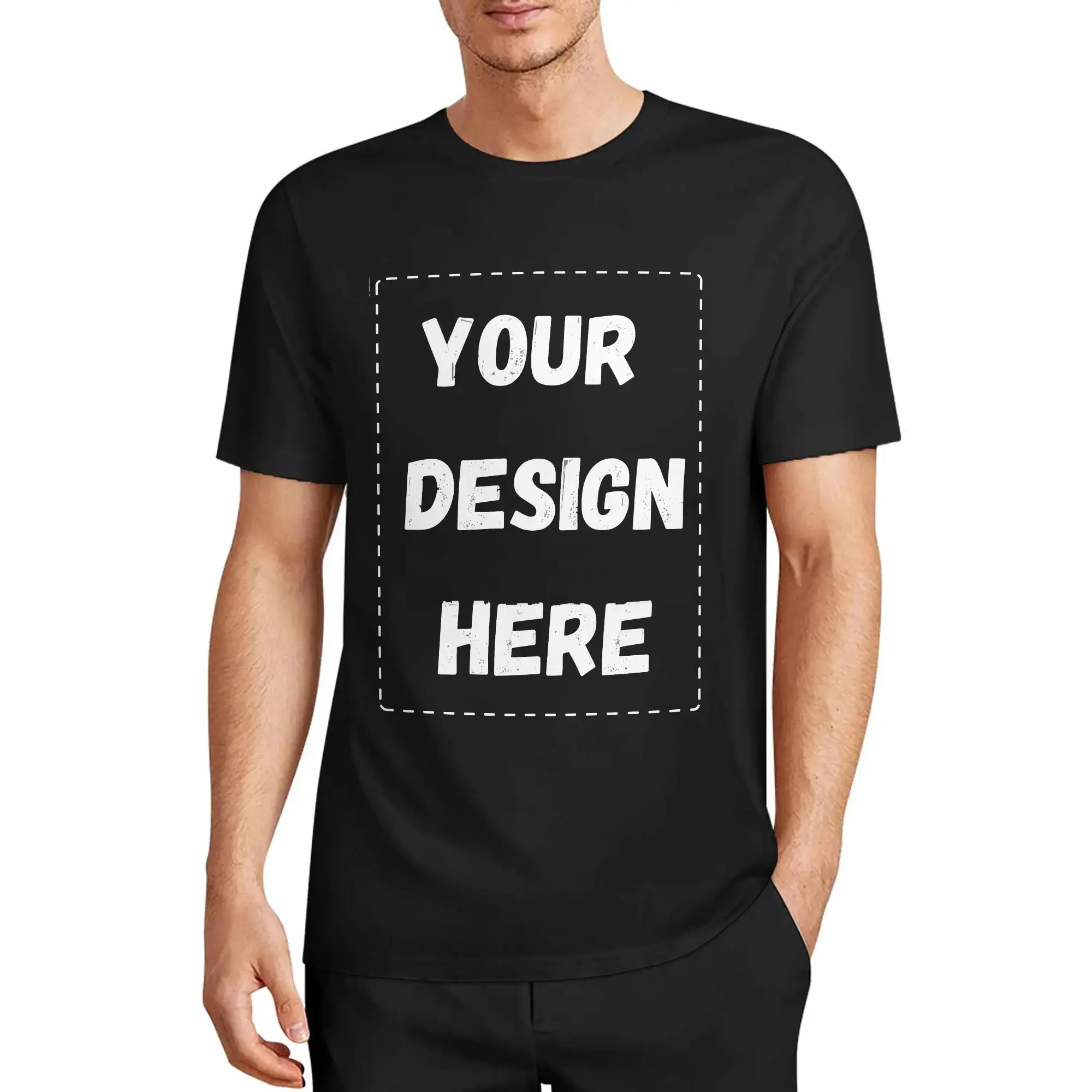 Menswear Crewneck Short-Sleeve Cotton Top - Classic Soft Breathable Print Custom Graphic Tee, Unisex Everyday Basics, Romance-Themed, Machine Washable, Unique Easter Gift, Shortsleeve, Tops, T-Shirt, All Seasons, Customizable Tee