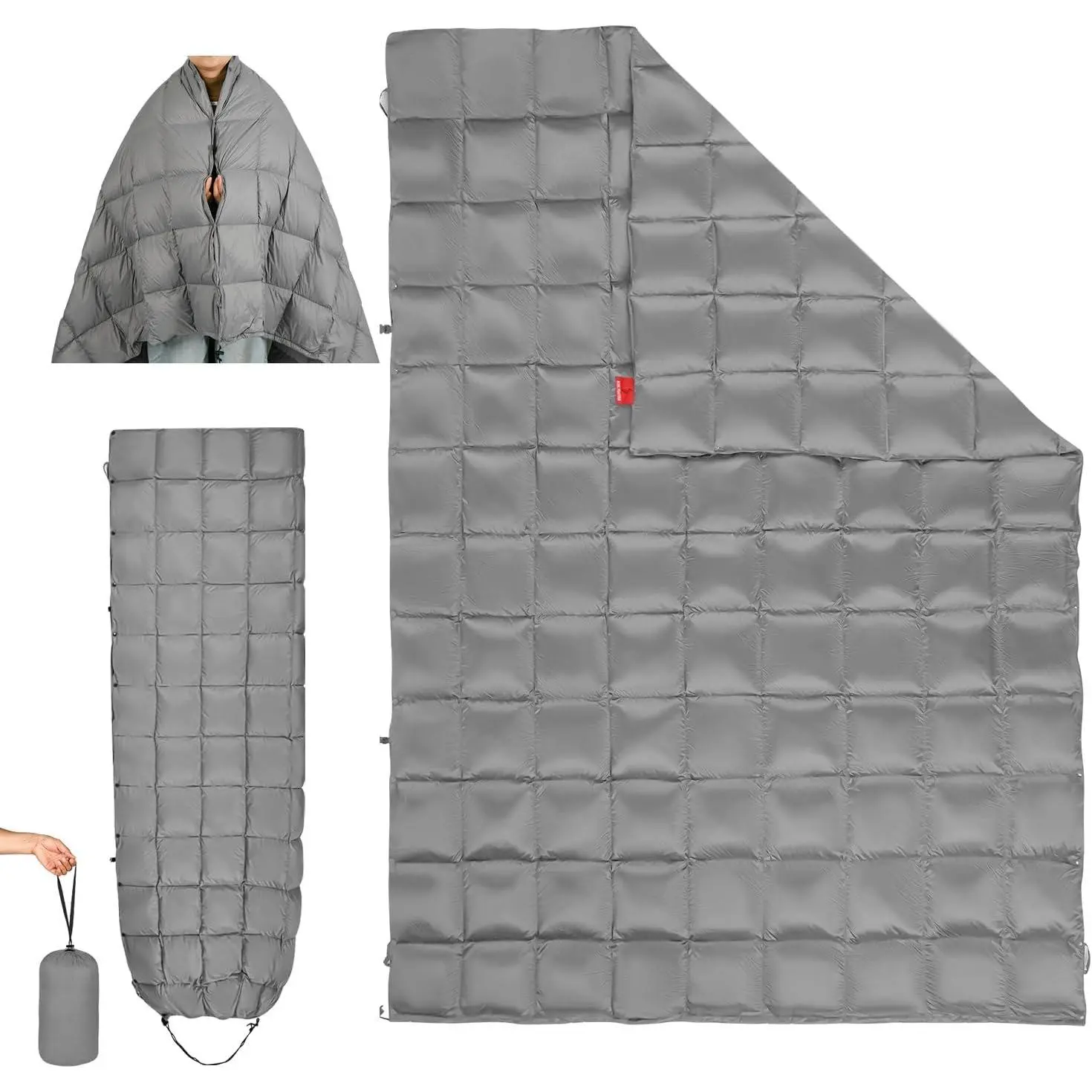 Down Camping Blanket - Lightweight, Packable, Warm & Puffy Outdoor Travel Quilt for Sleep, Hiking, Backpacking, Stadium, Festivals, Water-Resistant Sleeping Bag 55"x79"
