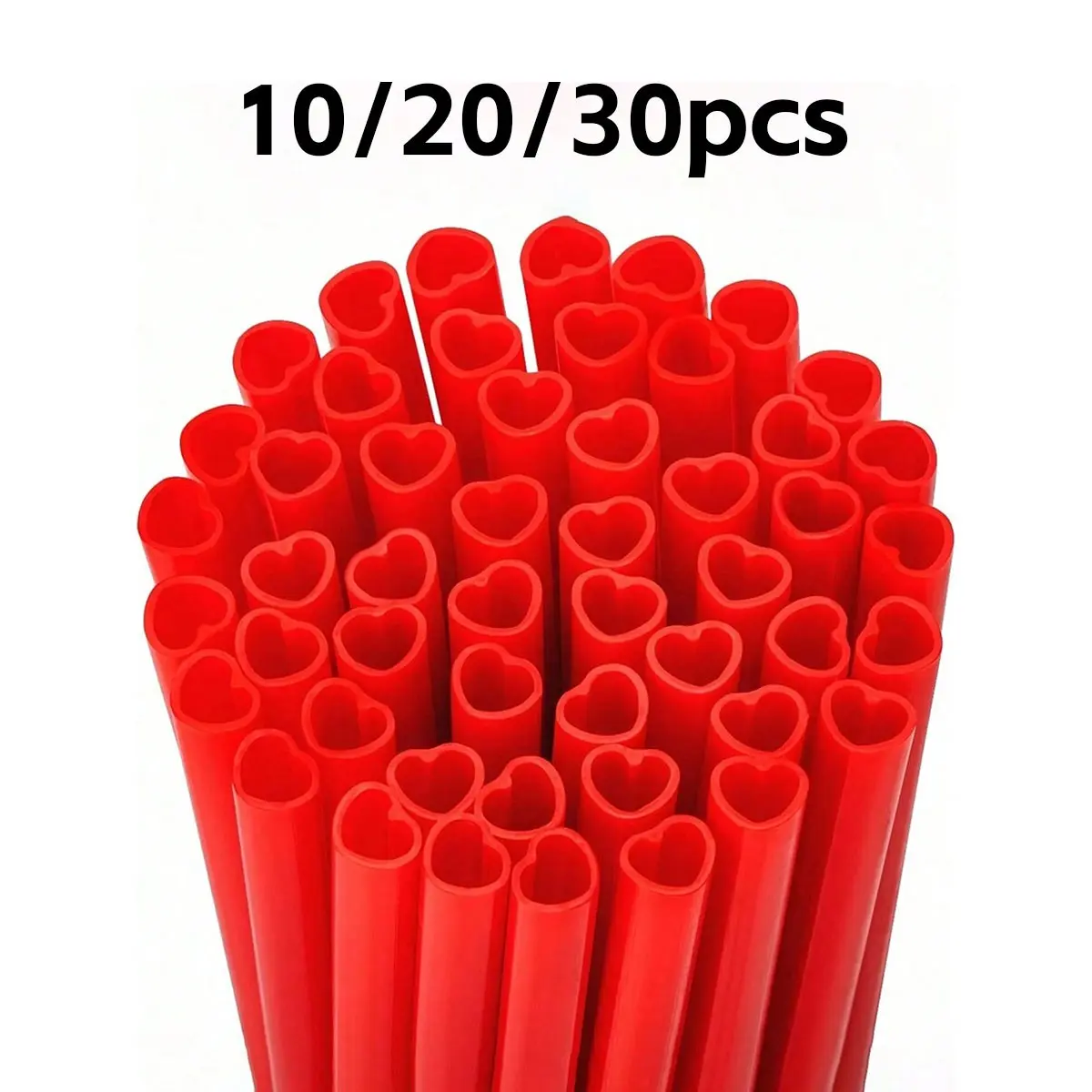 Reusable Heart Straws Set, Rose, Perfect for Ice Coffee, Juice, Soda, Ideal for Birthdays, Valentine's Day, Parties, Weddings, Christmas