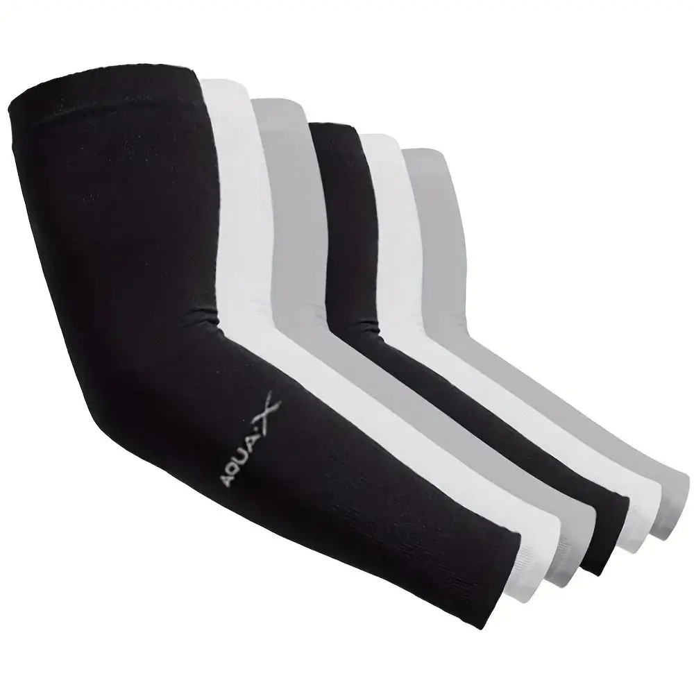 3 Pairs Polyester UV Protective Arm Covers, Lightweight Breathable Sun Protection Sleeves, Folded Pack for Sports, Driving (Tablet & Computer Accessories)