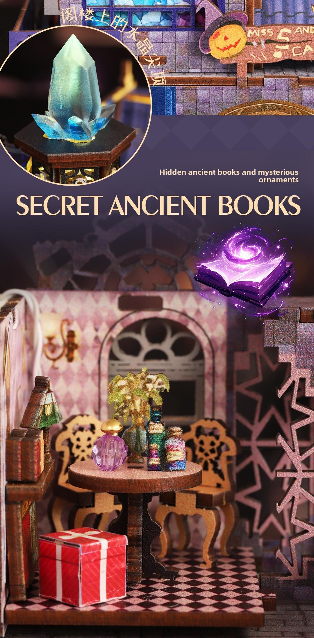 Magic Gate DIY Book Nook Kit - 3D Wooden Puzzle Miniature House with  Light| Enchanted Library Bookshelf Decor| Perfect Creative Gift for Hobbyists & Magic Fans