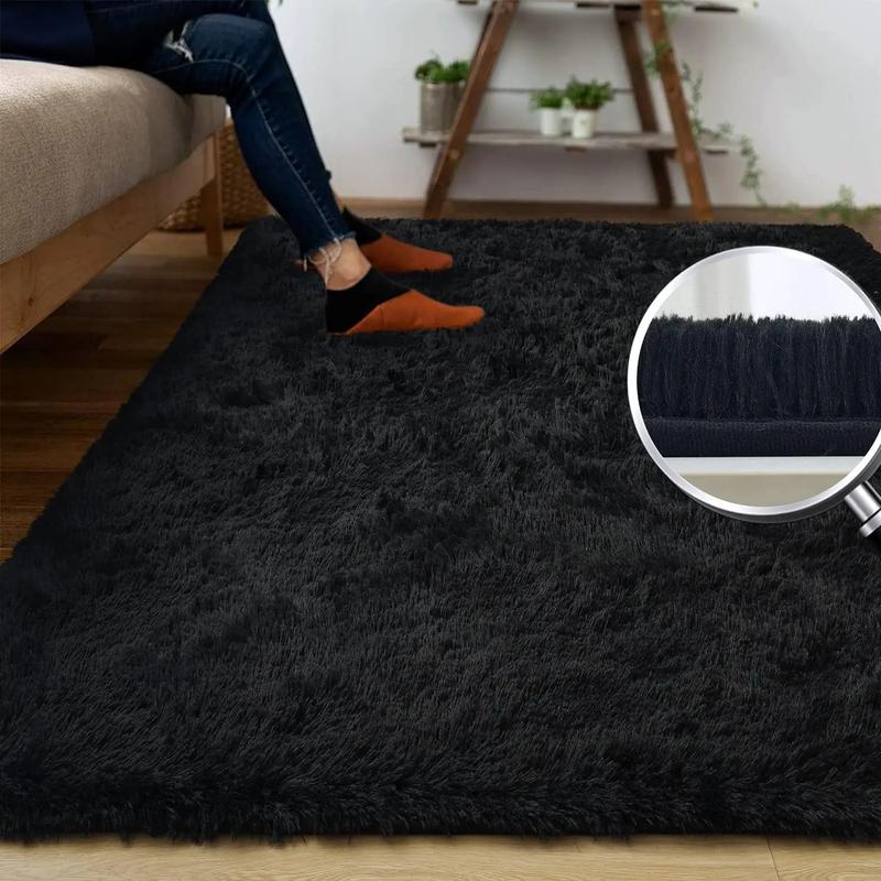 Solid Color Fuzzy Rug,  Rectangle Non-slip Soft Tuff Tufted Bedroom Carpet, Winter Warm Floor Mat for Home Living Room Decor, Fall Decor, Valentine's Day Gift