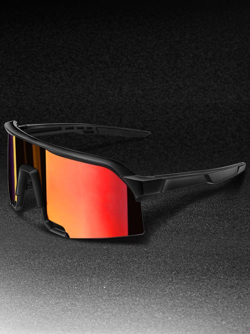 Unisex Sporty Flat Top Sunglasses, Trendy Casual Sunglasses for Everyday Use, Fashion Accessories for Outdoor Activities, Sports Outdoor Sunglasses