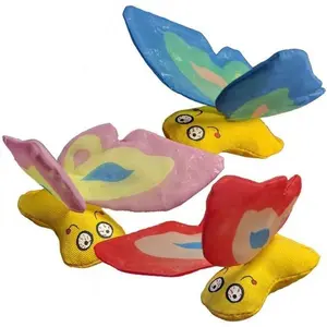 3 Colored Organic Cat Mint Butterfly Cat Toy: Blue, Purple and Red