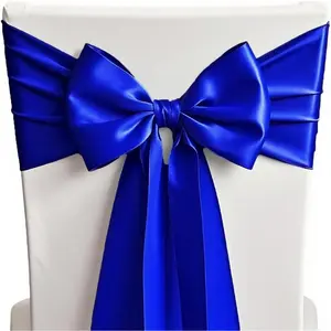 50 Royal Blue Chair Sashes Satin Bows for Wedding Birthday Party Fiesta Restaurant Decor - 7x108 Inches Chair Ribbons Ties Fitted Banquets Folding Chairs Decorationsfidget toys