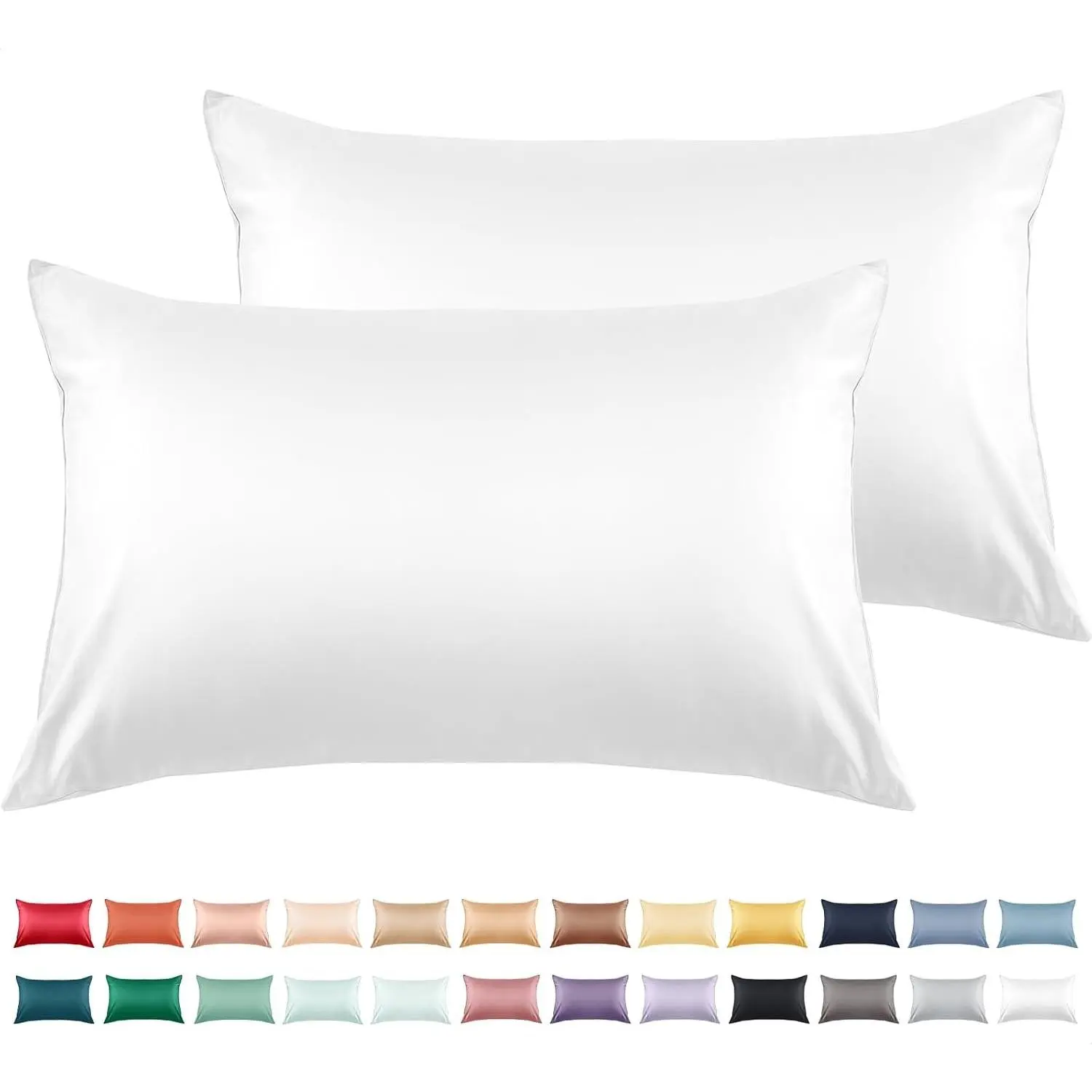Cotton Pillow Cases Standard Size Set of 2, 600 Thread Count Pillowcases 20x26 Inches, Soft Long Staple Cotton Pillowcases Breathable with Envelope Closure,White