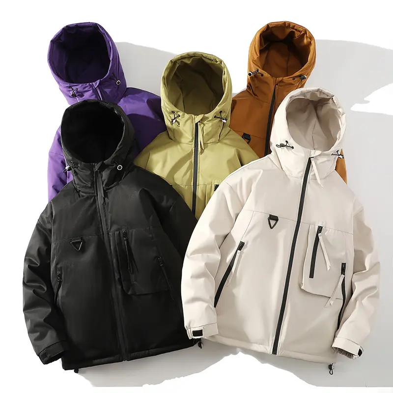 Men's Winter Jacket Techwear Hooded Puffer Coat Tactical Utility Pockets Windproof Thick Warm Outerwear Streetwear Zip Up Casual Male Fashion Clothing Apparel cozy soft cool clean chic active sporty casual premium classic stylish durable vibe hype