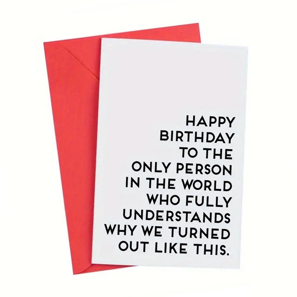 Funny Birthday Card with Envelope, Custom Message Card, 1 Count Happy Birthday Card, Birthday Gift for Sister & Best Friend, Long Distance Gift