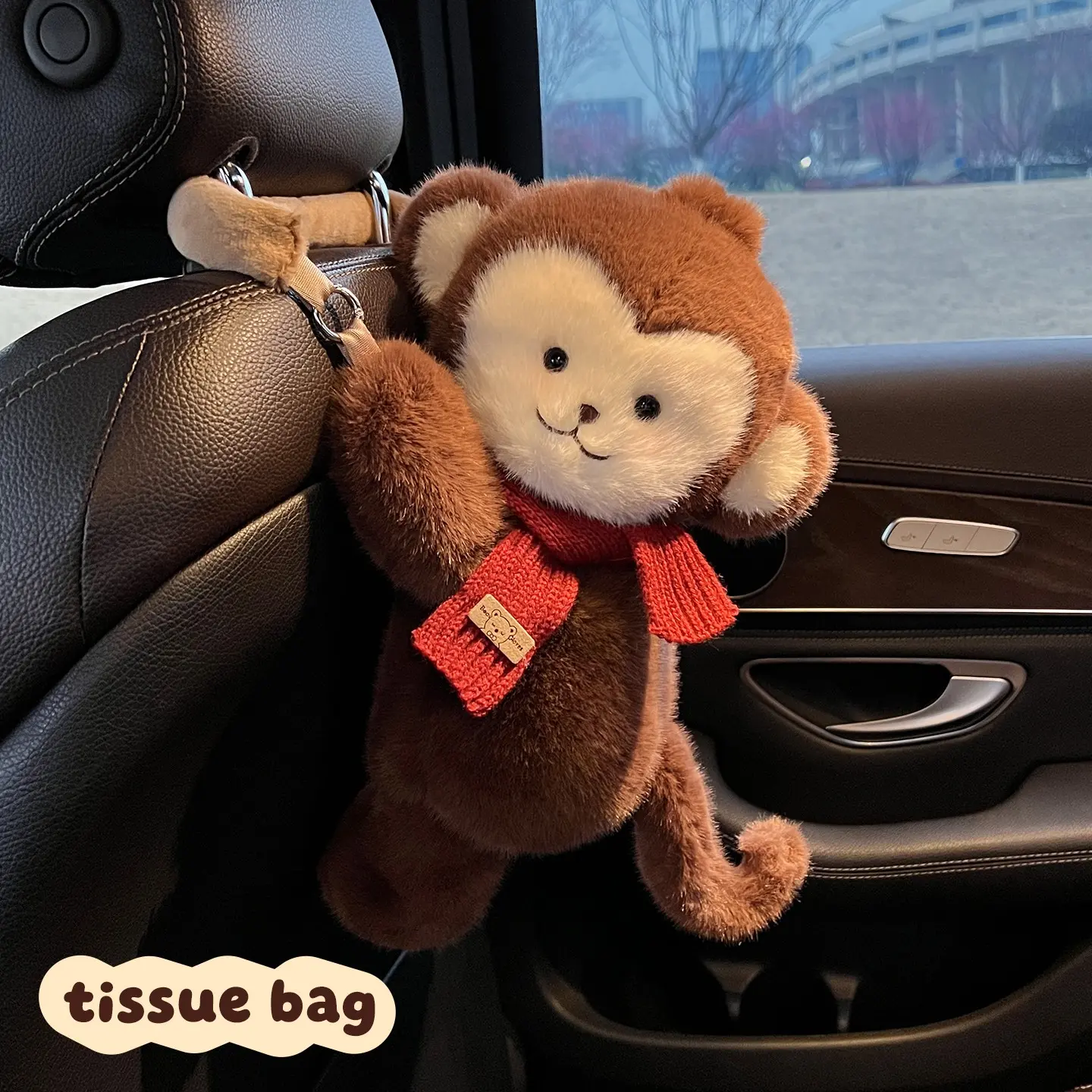 Car Paper Towel Holder, Elegant Car Interior Paper Dispenser, Cute Doll Design, Creative Back Seat Paper Storage Decorative Item