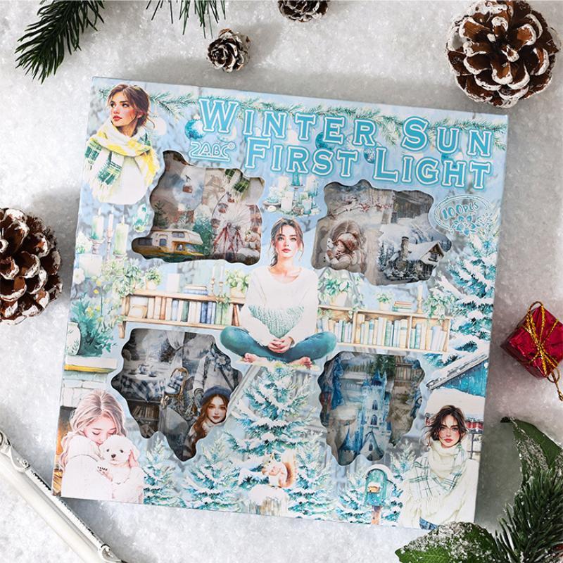 Vintage Girl Pattern Sticker, 100pcs/box Waterproof Self Adhesive Decor Paper, Decor Sticker for Gift Greeting Card Water Bottle Laptop Phone, Screen Protector, Durable