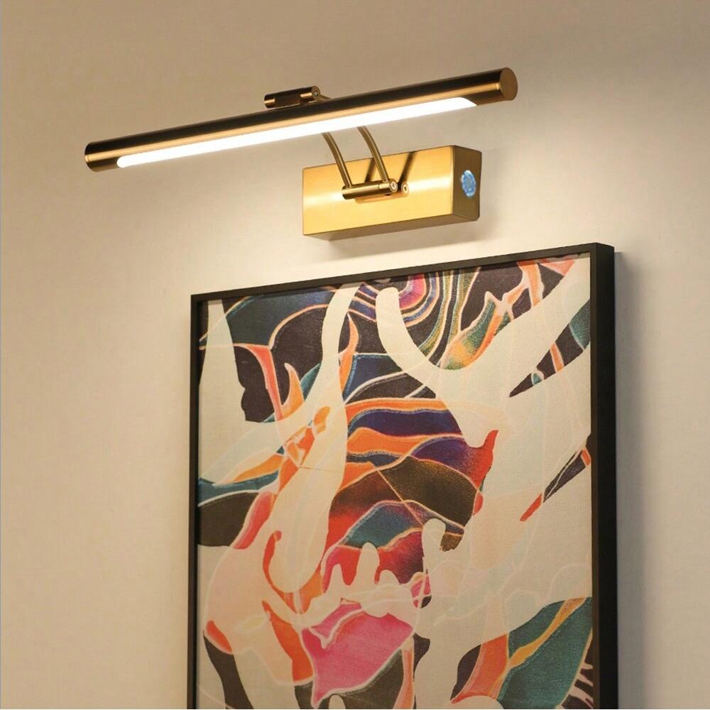 Wireless Wall Picture Light, Adjustable Brightness Art Lighting with Remote Control & Touch Switch, Battery Powered Gallery Lamp, Led Wall Light