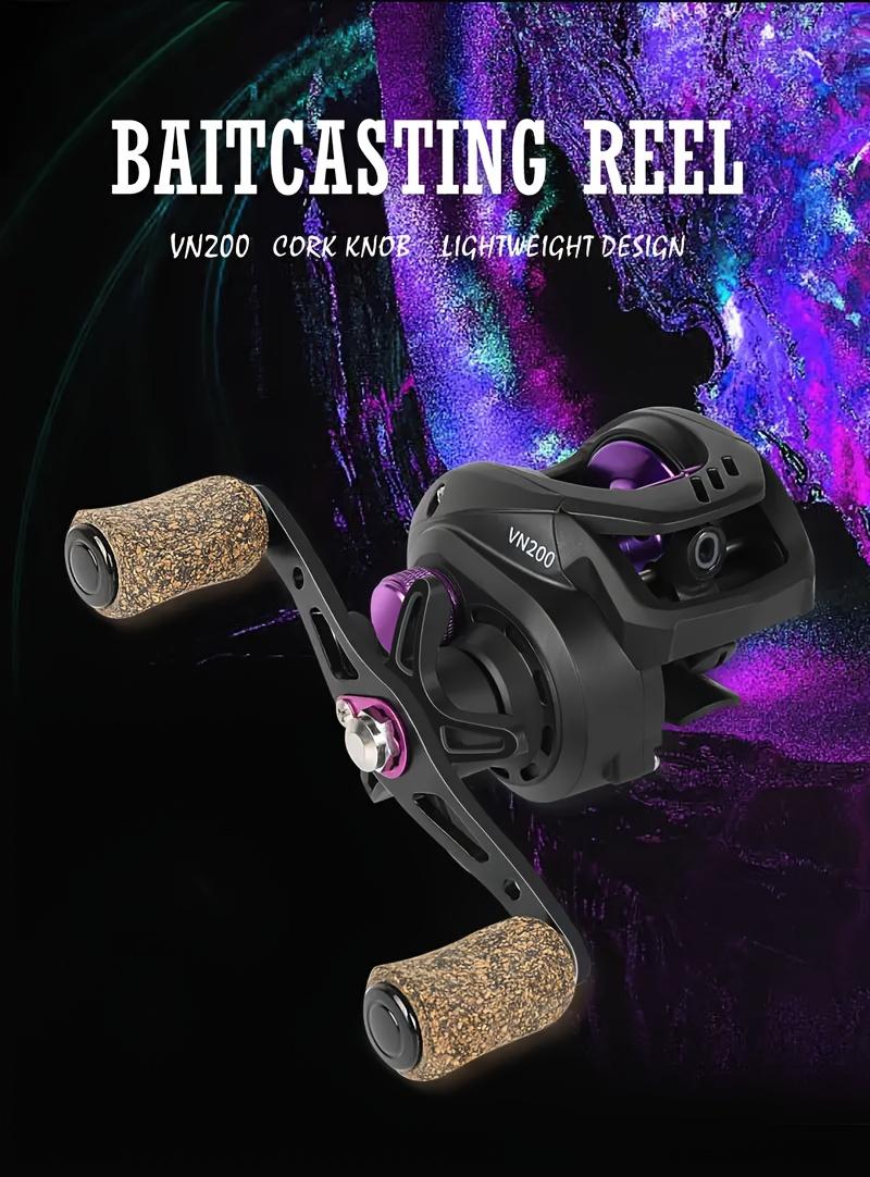[W] [Aluminum Baitcasting Reel] VN Series Aluminum Baitcasting Reel| Ambidextrous, 6.5:1 Gear Ratio, 18LB Max Drag, Black, Polyamide (Nylon) Major Material, for Freshwater Saltwater