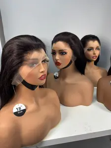 Anytime 13*4 Glue-Free M-Type Bob Short Hair Wig, 200% Density High-Quality Lace Front Straight Human Hair Wig, Pre-Cut Hairline 8-20 Inches