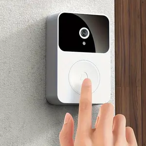 1pc SMCM Wireless Smart Video Doorbell with HD Camera, Wide Angle, Intelligent Voice Intercom, WiFi Enabled, Battery/USB Dual Power, 400mAh Rechargeable Lithium Polymer Battery, App Control, HD Night Vision, 2.4G WiFi Only