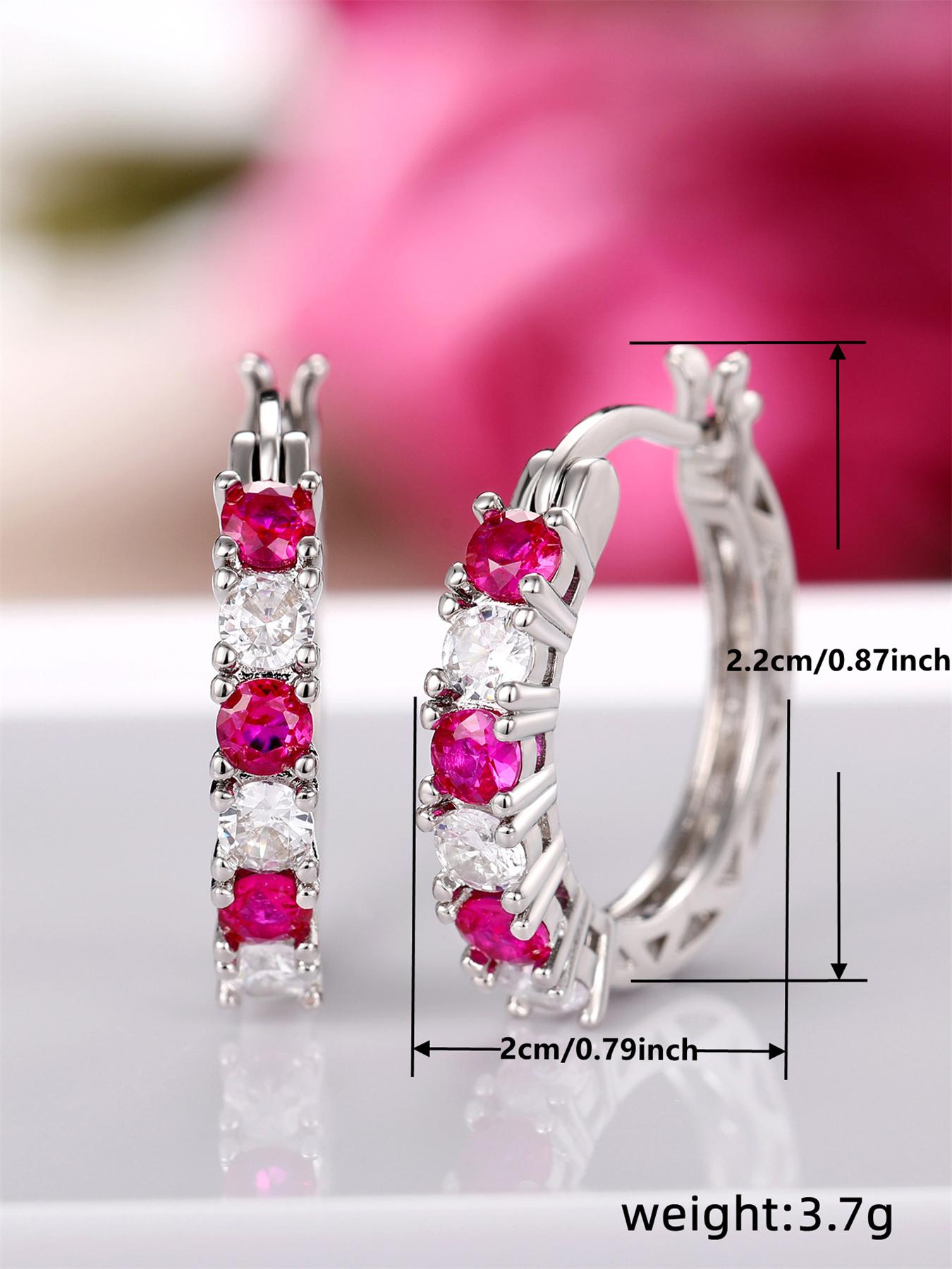 Fashion Artificial Zircon Decorated Hoop Earrings, Anniversary Wedding Party Earrings, Fashionable Jewelry Gift for Women