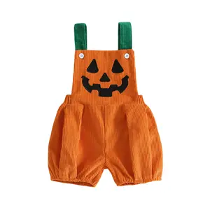 Toddler Baby Little Boys Halloween Overall Shorts Spooky Cute Grimace Jumpsuit for Casual Daily 6M-4T