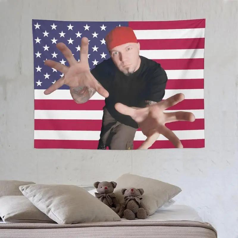 Flair Hub Limp Nu Metal Bizkit Tapestries, 90's Vintage Graphic Posters, Retro Aesthetic Wall Hanging, Funny Flag Banner for Home Decor 30"x40" Print Peach