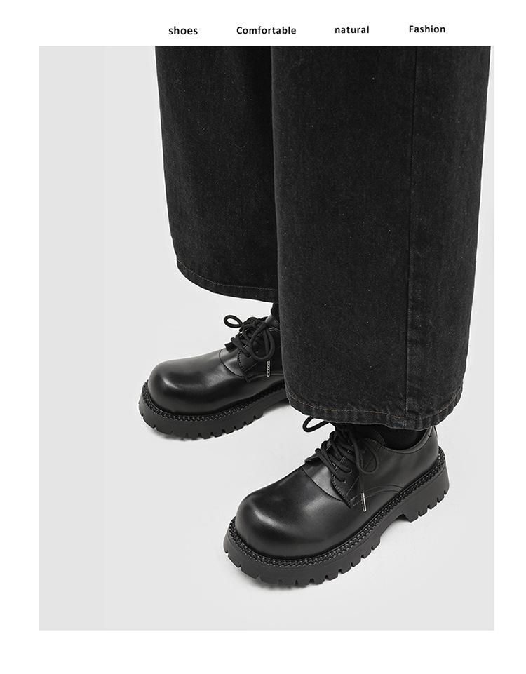 Men's Lug Sole Derby Shoes – Platform Chunky Workwear Boots, Low-Top Casual 96069-K