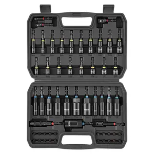 【DealsForYouDays】VEVOR Master Magnetic Impact Nut Driver Set 55PCS, Metric & SAE Sizes, with Socket Adapters, Bit Holder, Wing Nut Driver, Pivoting Nutsetter, Quick Release Extension, Power Bits, Storage Box