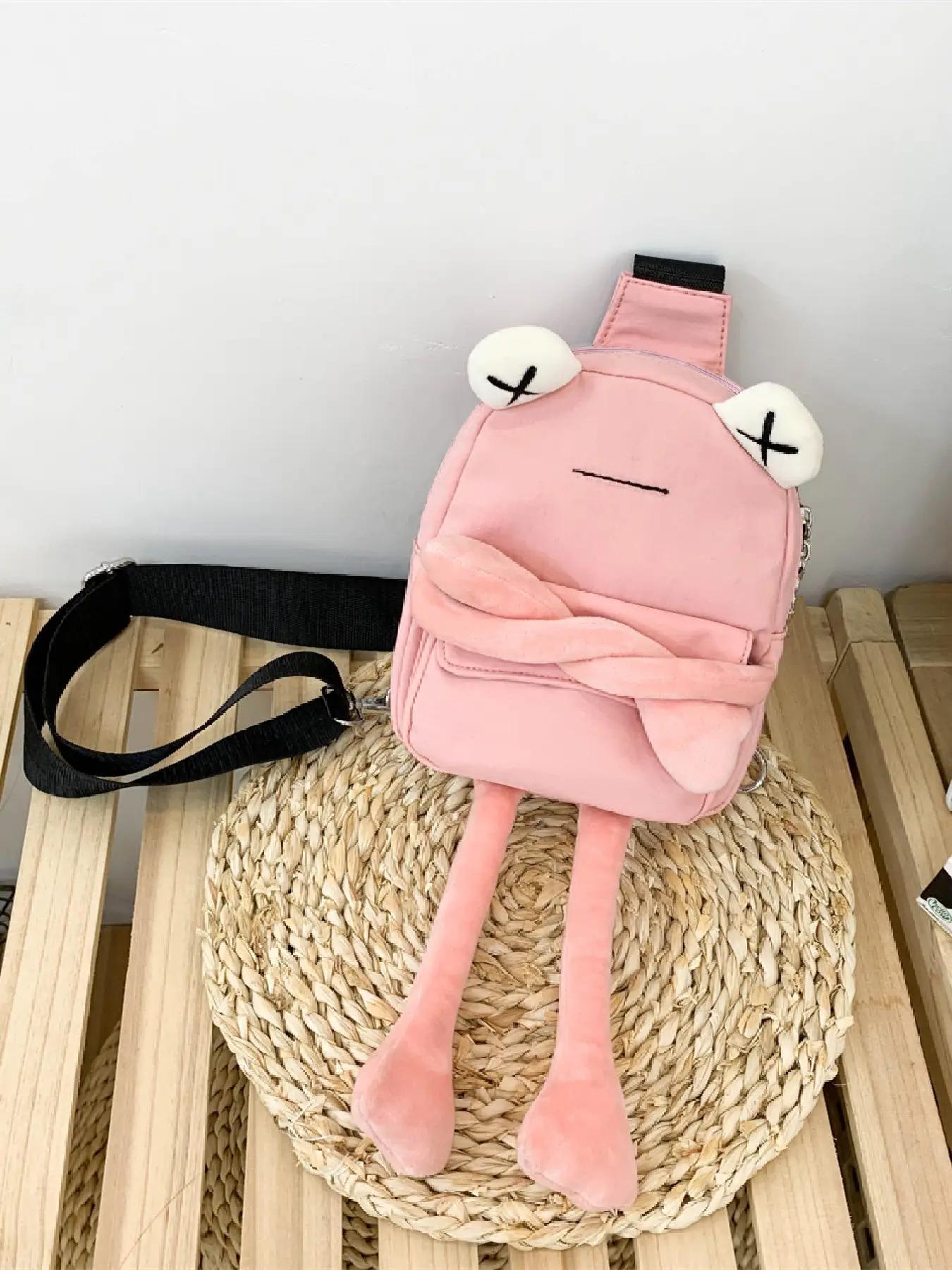 Women's Cute Cartoon Frog Design Chest Pack, Casual Novelty Crossbody Fanny Pack, Fashionable Zipper Sling Pack for Daily Use, Versatile Bag, Lightweight Crossbody Bag, Crossbody Purse