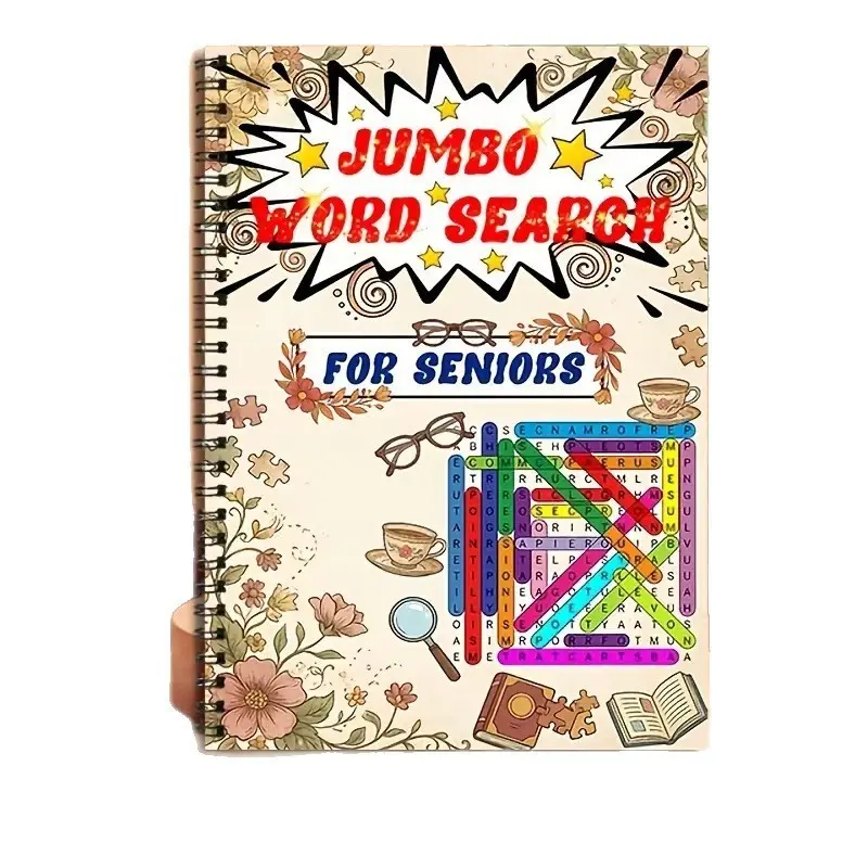Large Font Word Search Puzzle Book for Seniors, Adult Brain Games, Memory Improvement Activities, Relaxing Gift for Elderly Parents