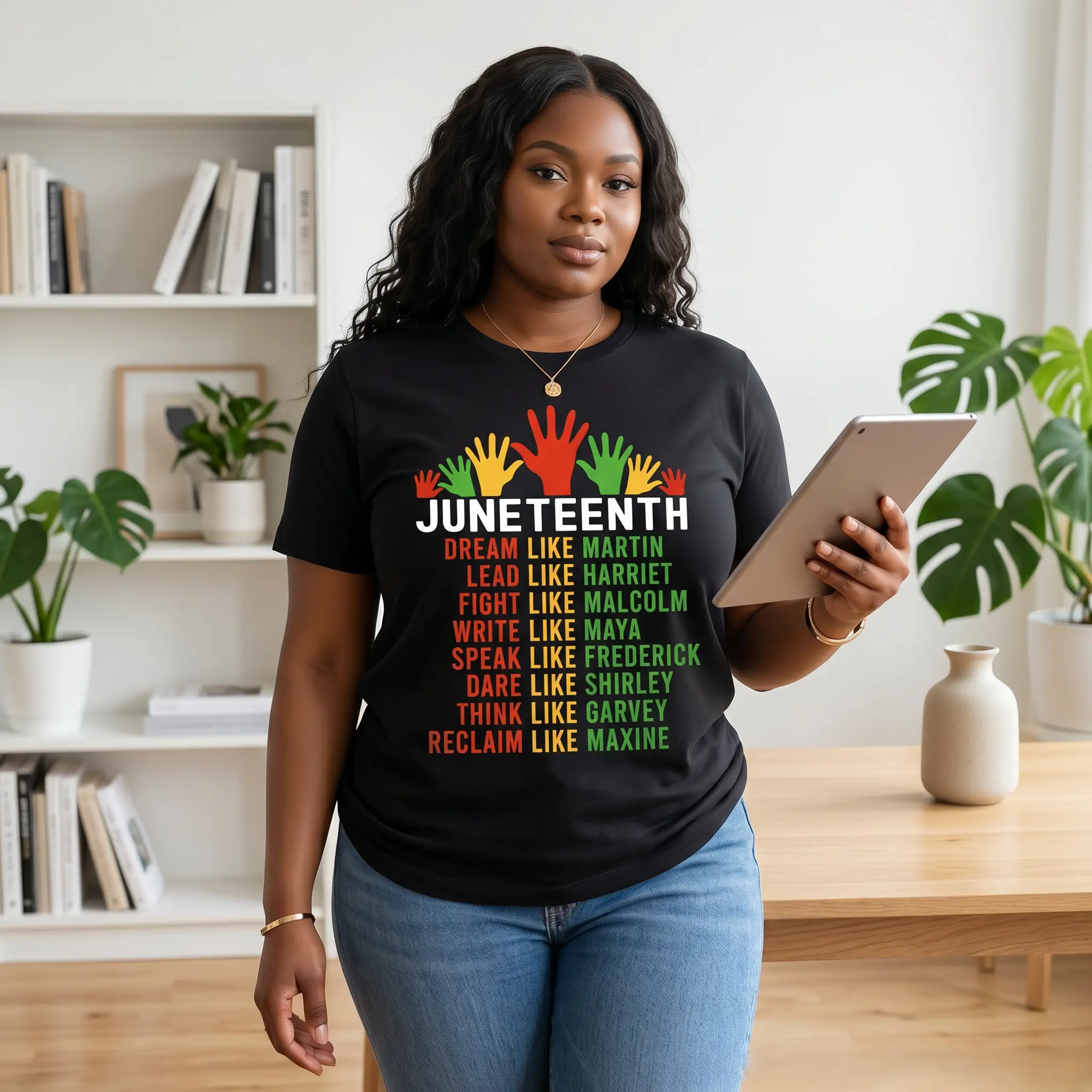 Unisex Juneteenth Graphic Tee with Iconic Black History Print | Soft 100% Cotton Short-Sleeve Crewneck, Relaxed Fit Celebration Apparel, Cute, S, M, Chic, Iconic Print