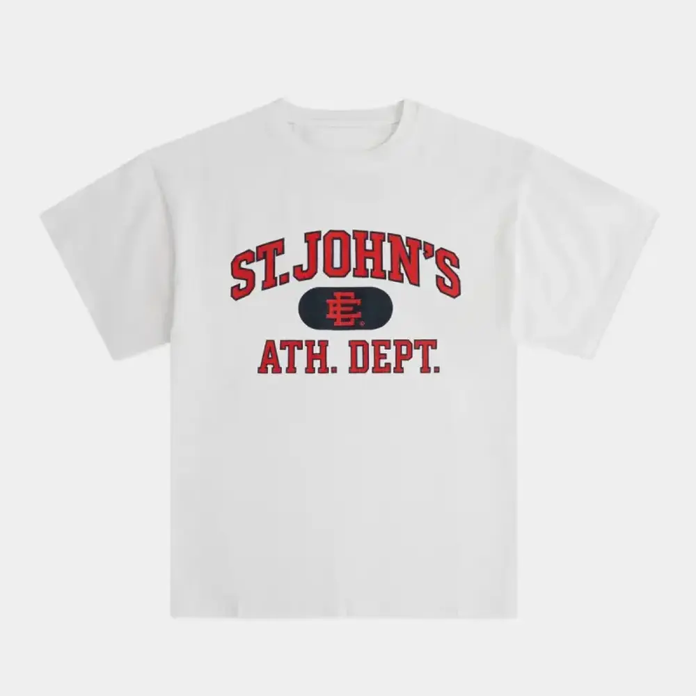 Vintage EE St. John’s Athletic Dept Graphic T-Shirt – Unisex Oversized Cotton Tee, Streetwear College Style