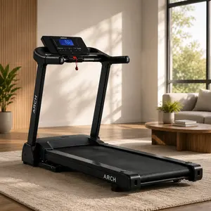 ARCH Folding Incline Treadmill for Home, 2.5 HP Electric Running Machine with Bluetooth, Fitshow App, 5" LCD, 12 Programs, 250 LB Capacity, Carbon Steel, Black Indoor Home Gym Cardio Fitness Equipment
